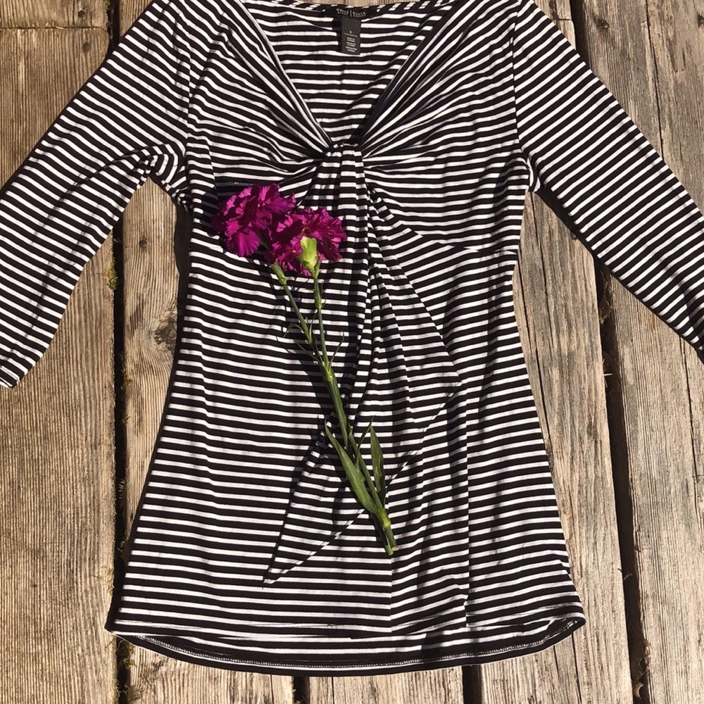 White House Black Market Striped Blouse sz S